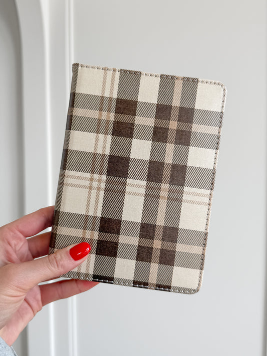 Caramel Plaid Brown and Tan Kindle Case