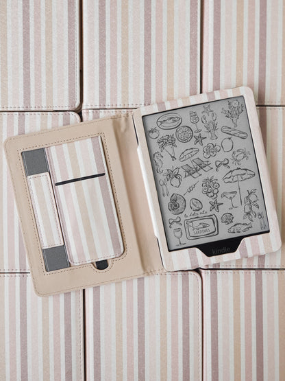 Blush Striped Neutral Kindle Case