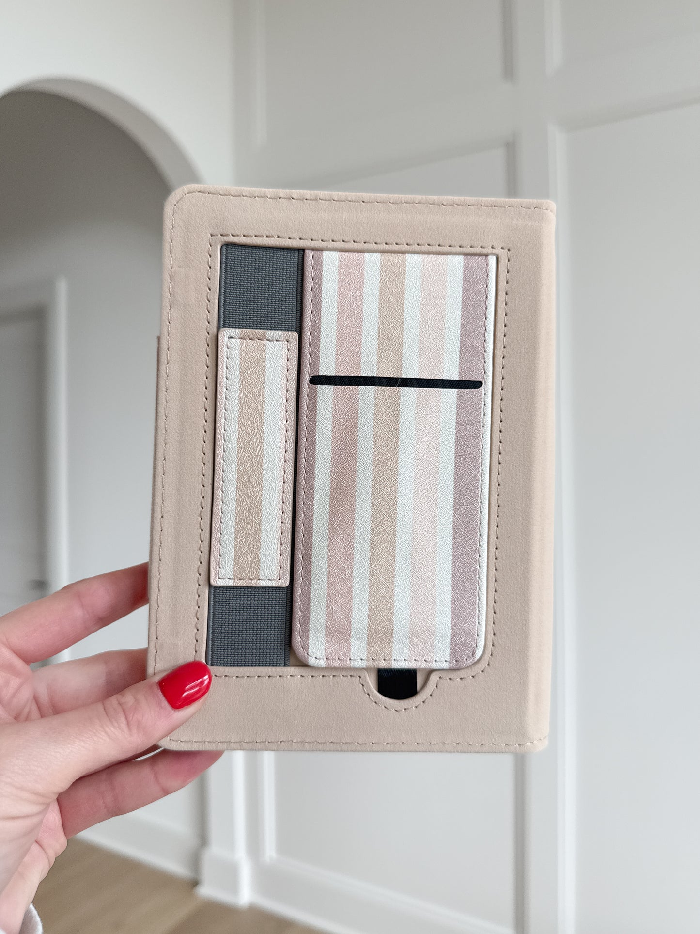 Blush Striped Neutral Kindle Case