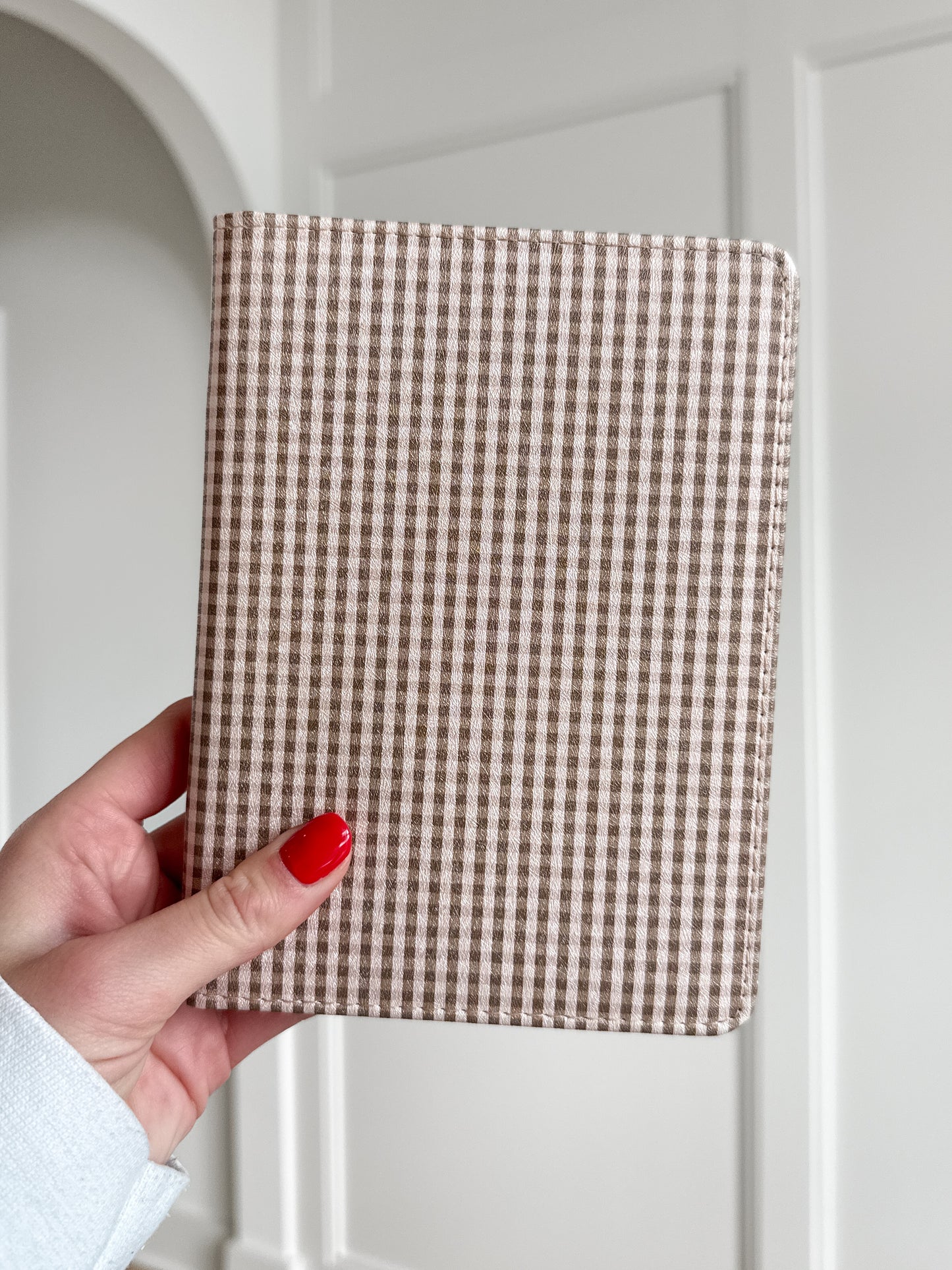 Coffee Gingham Checkered Plaid Kindle Case