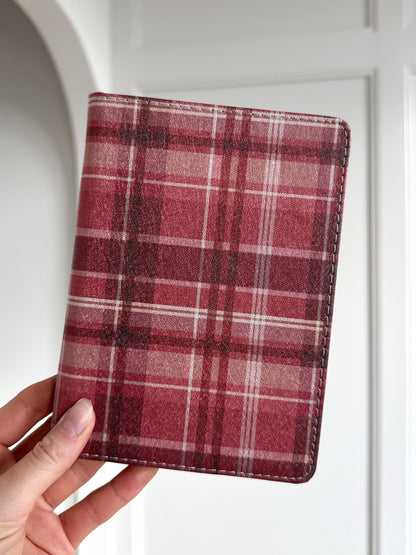 Cozy Nights in Burgundy Plaid Kindle Case