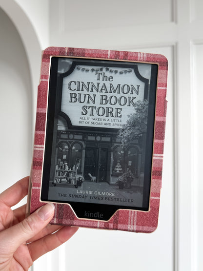 Cozy Nights in Burgundy Plaid Kindle Case