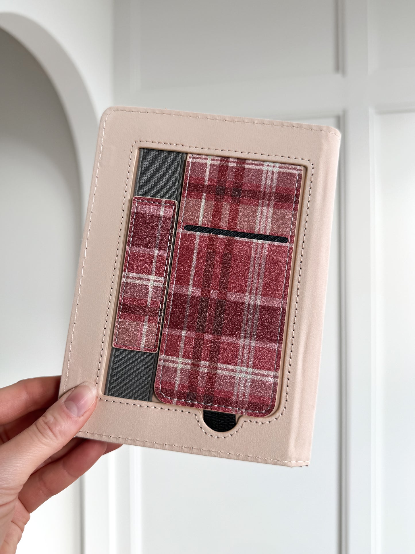 Cozy Nights in Burgundy Plaid Kindle Case