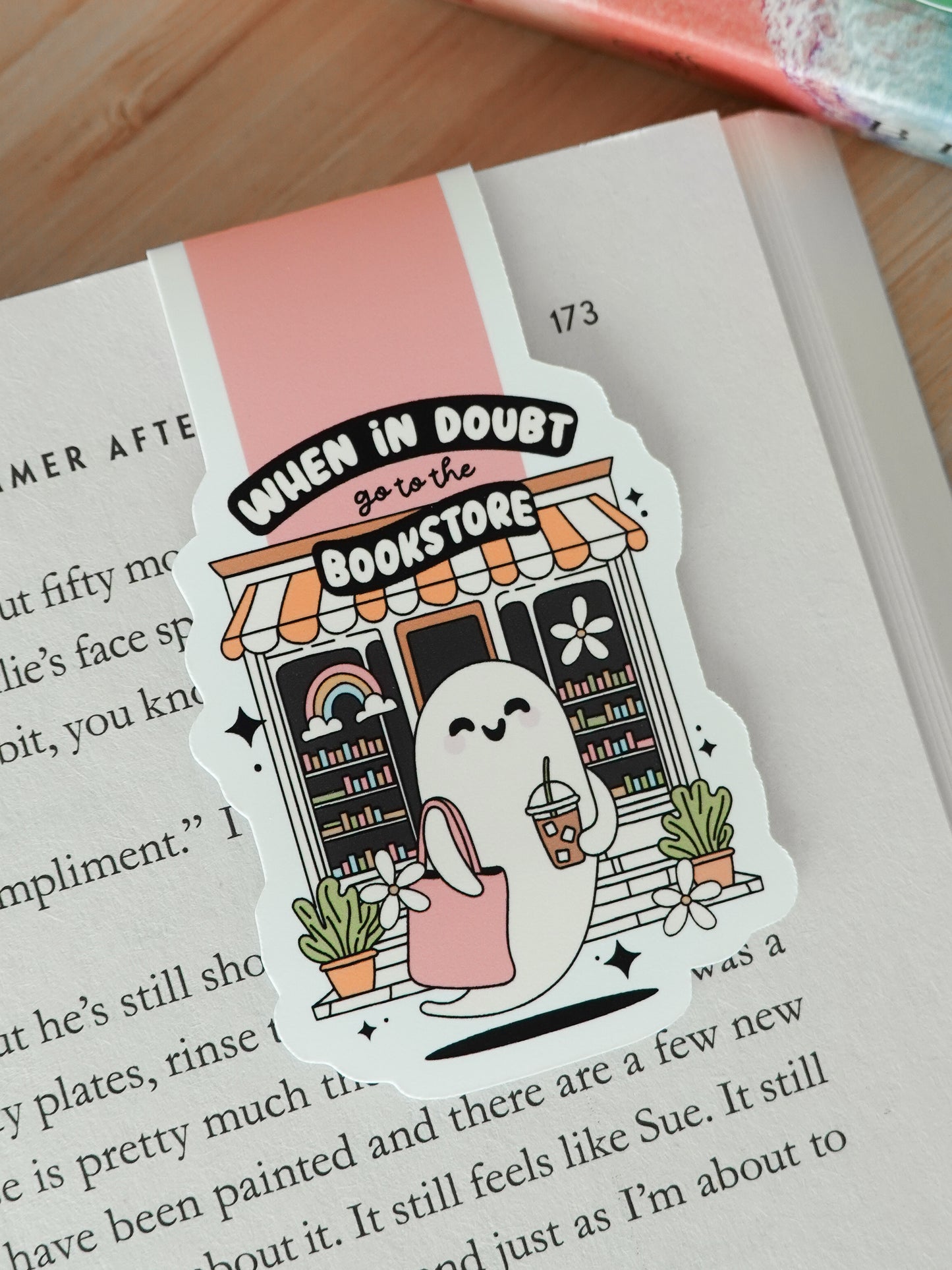 Cute Ghost Bookstore Magnetic Bookmark