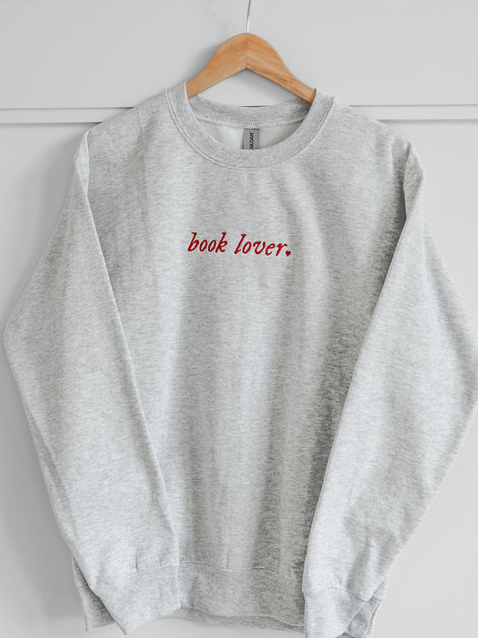 Embroidered Book Lovers Crewneck Sweatshirt