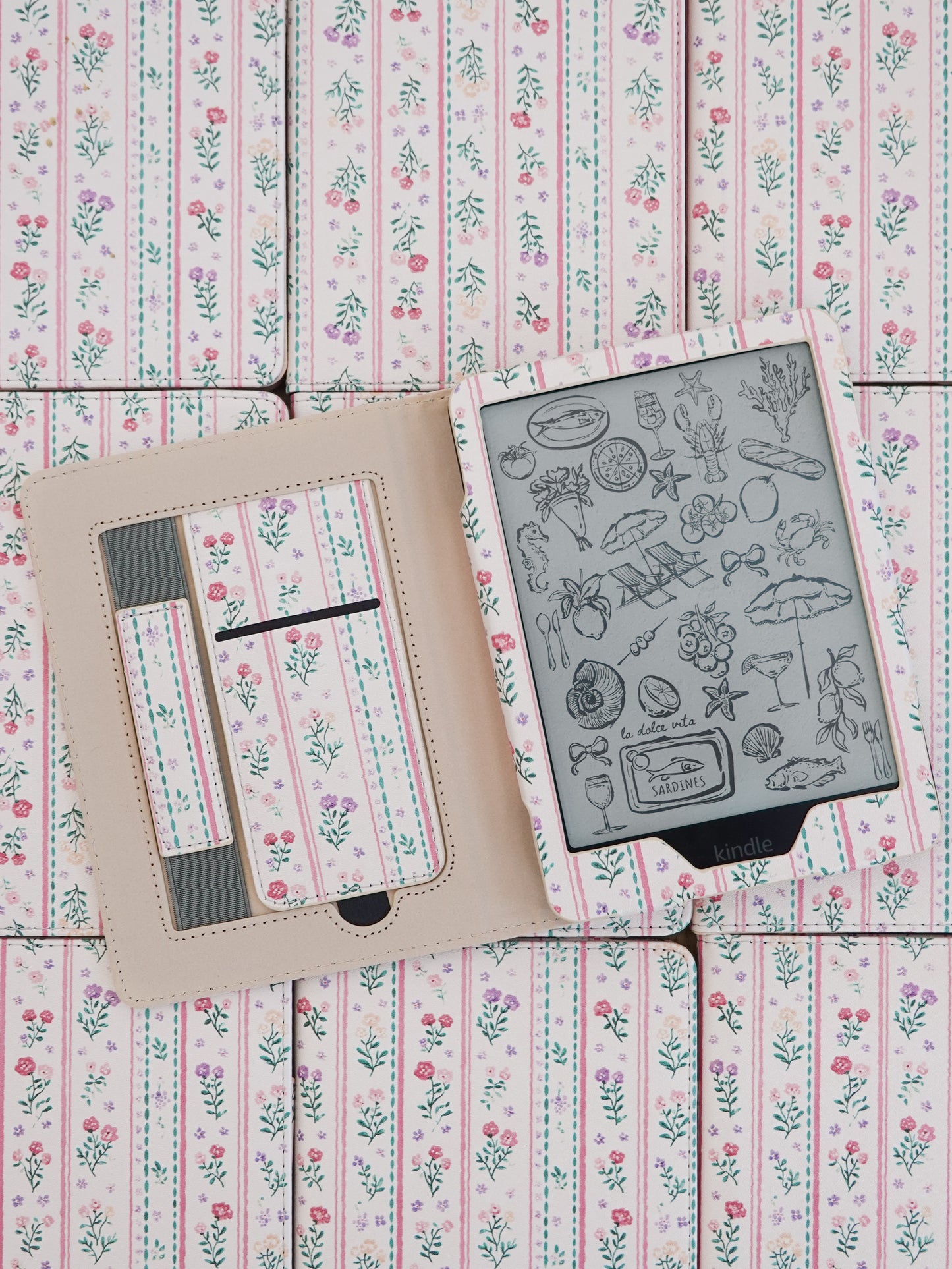 Field of Dreams Pink Floral Kindle Case