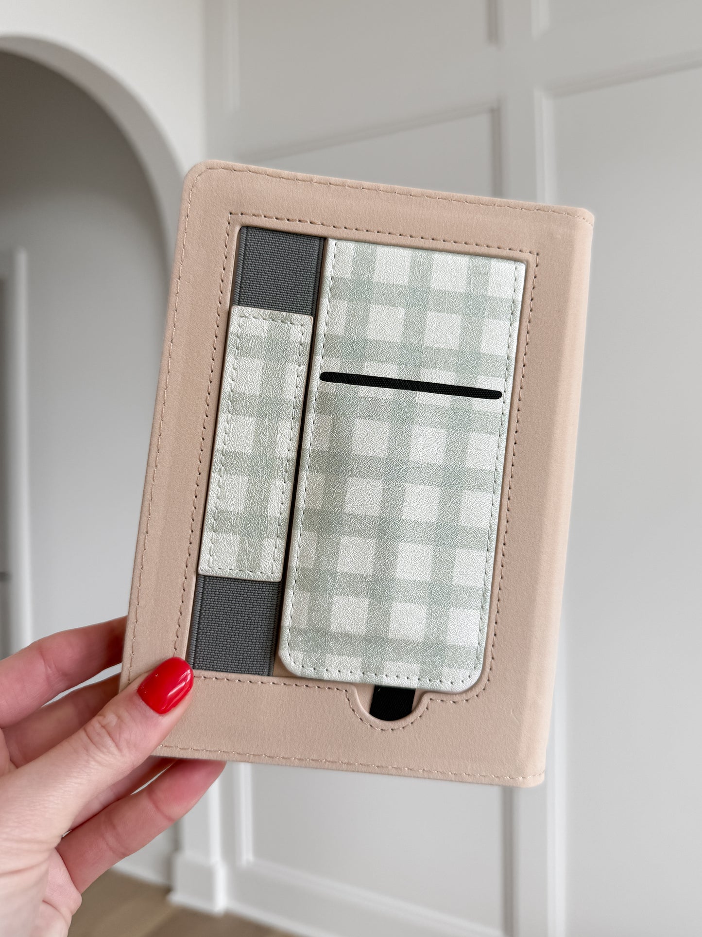 Green Gingham Checkered Kindle Case