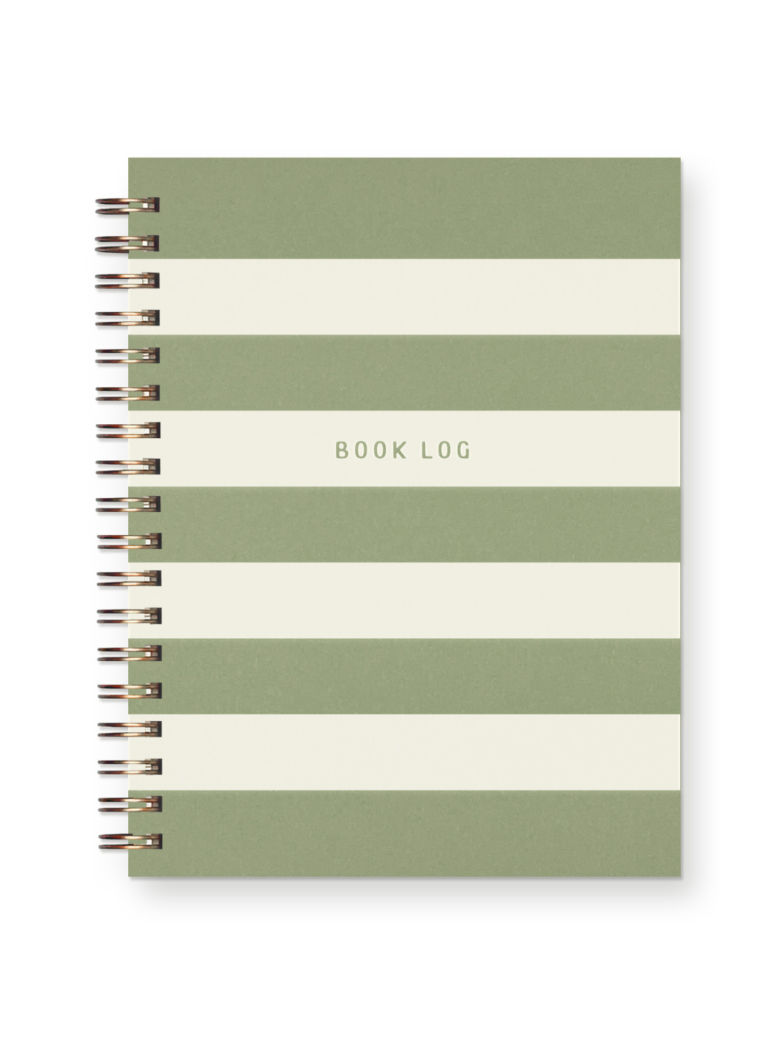Green Striped Book Log Journal