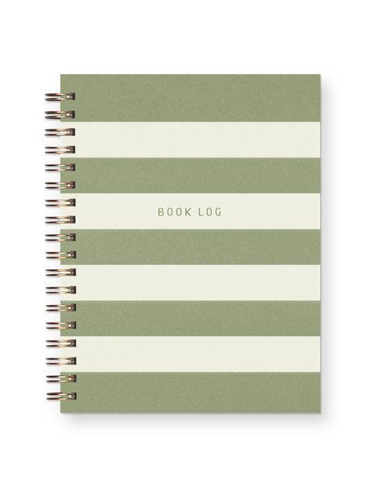 Green Striped Book Log Journal