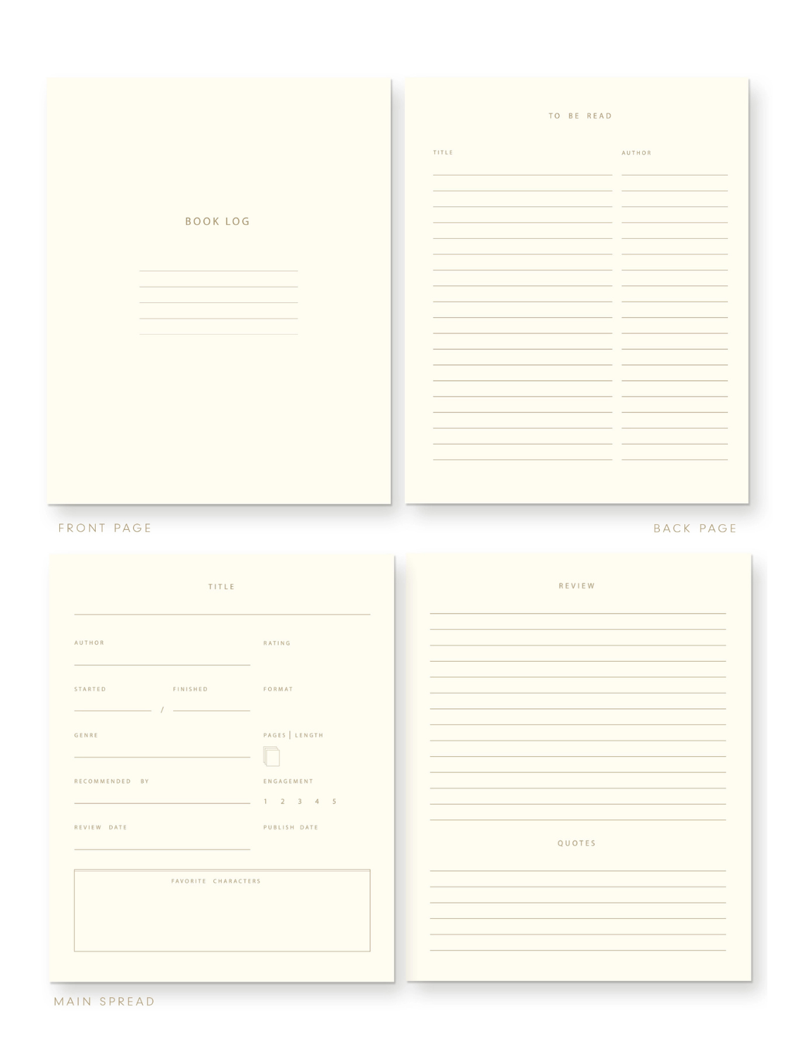 Green Striped Book Log Journal