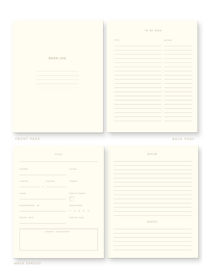 Green Striped Book Log Journal