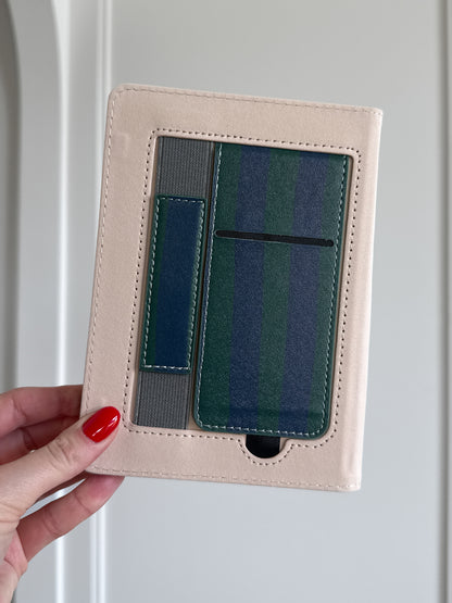 Green and Navy Wavy Stripe Kindle Case