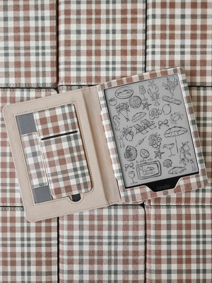 Hazel Plaid Checkered Kindle Case