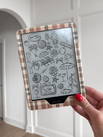 Hazel Plaid Checkered Kindle Case