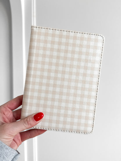 Beige Gingham Kindle Case