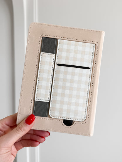 Beige Gingham Kindle Case
