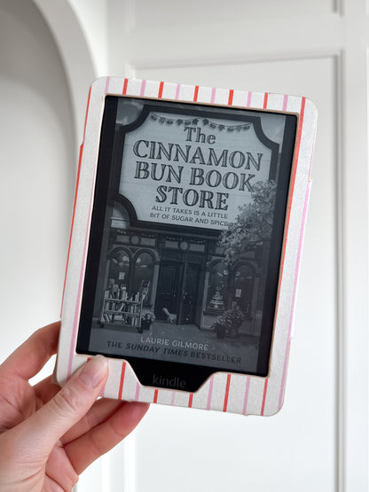 Peppermint Red & Pink Strip Kindle Case