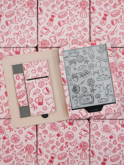 Pink Café Kindle Case