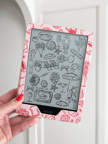Pink Café Kindle Case