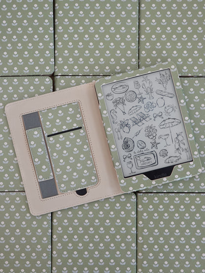 Sage Garden Green Floral Kindle Case