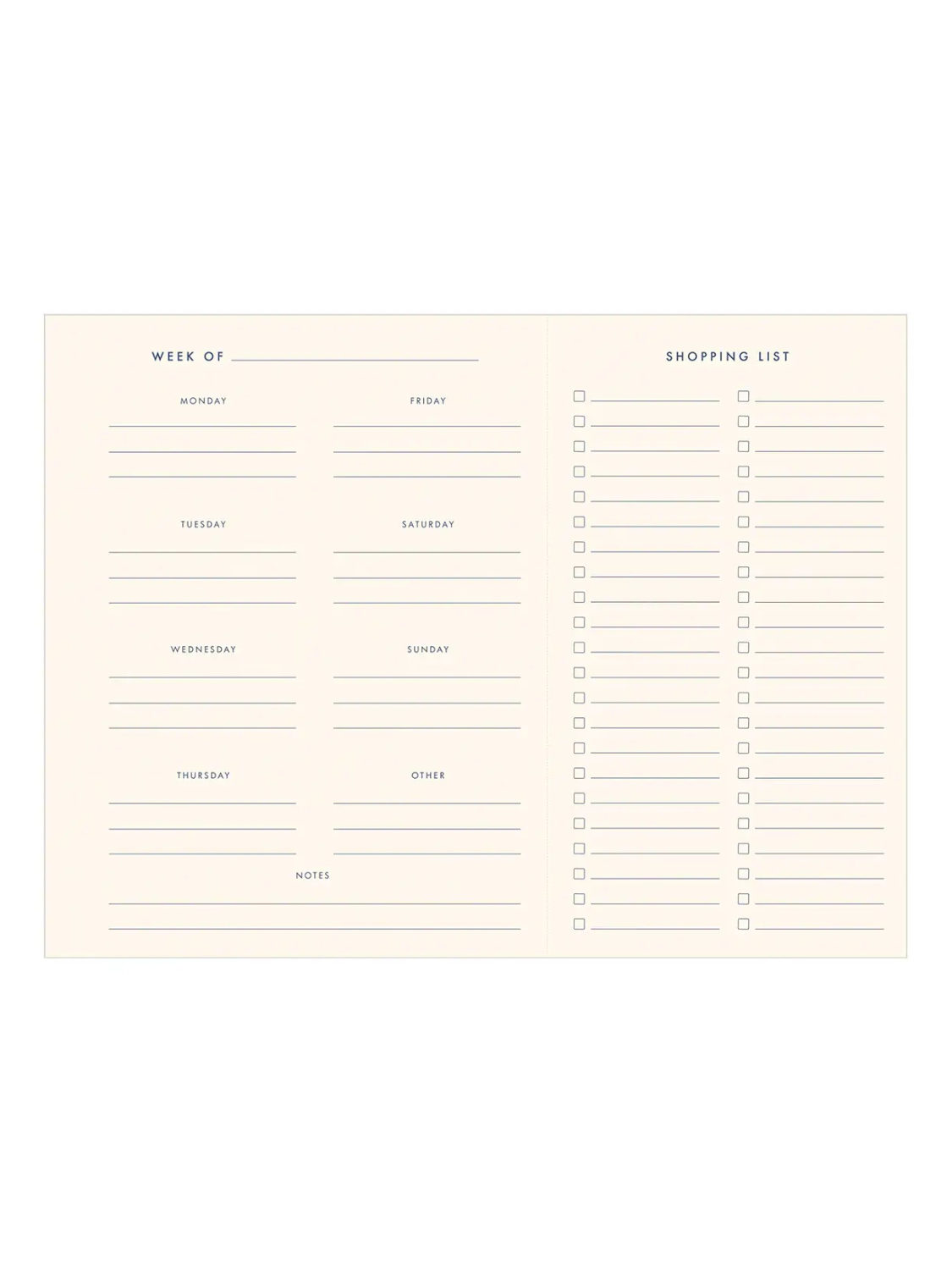 Scattered Flowers Blue Meal Planner