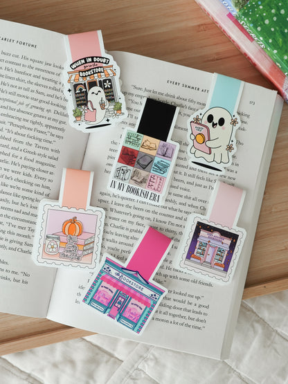 Cozy Autumn Bookstore Magnetic Bookmark