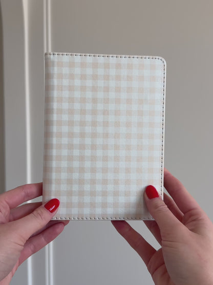 Beige Gingham Kindle Case