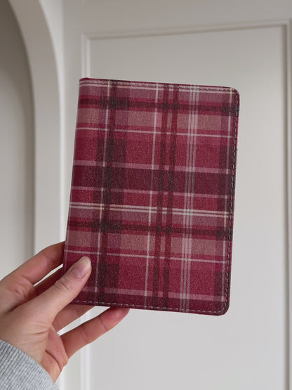 Cozy Nights in Burgundy Plaid Kindle Case