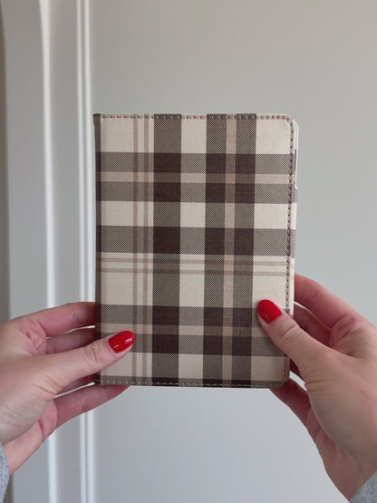 Caramel Plaid Brown and Tan Kindle Case